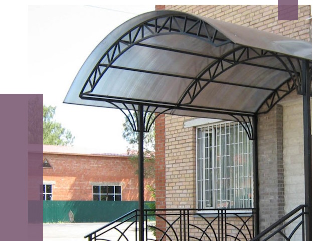 Металлические навесы и козырьки в Кунгуре от 12820 руб.