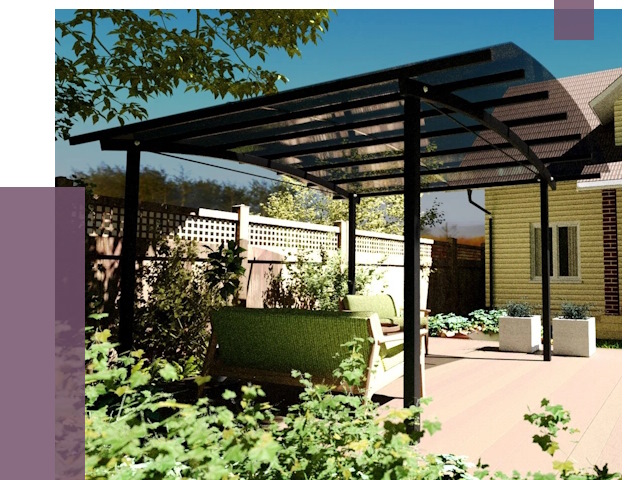 Навесы для террасы в Кунгуре от 13076 руб. под ключ | ПРОЛЁТ-Кнг