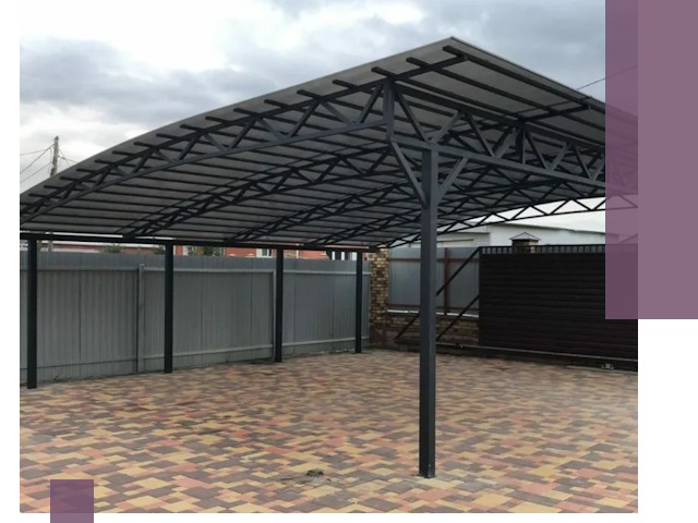 Металлические навесы под ключ в Кунгуре — изготовление и монтаж