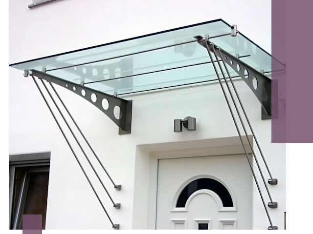 Козырьки над входом под ключ в Кунгуре — изготовление и монтаж