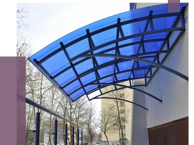 Козырьки из поликарбоната в Кунгуре от 4308 руб. под ключ | ПРОЛЁТ-Кнг