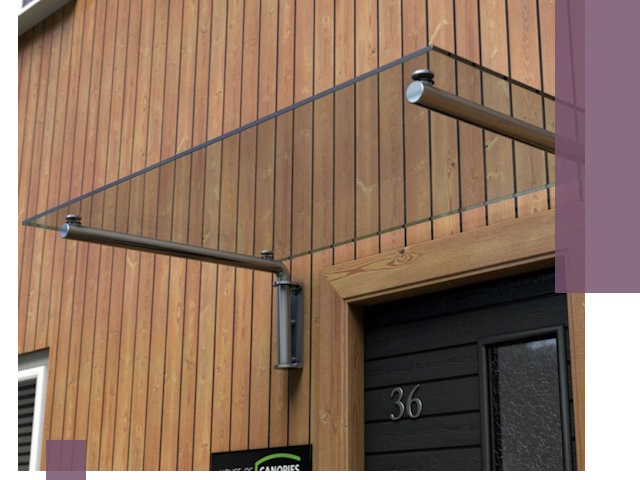 Стеклянные козырьки на входы и фасады в Кунгуре