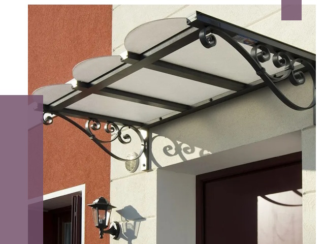 Односкатные козырьки в Кунгуре от 8410 руб.  | ПРОЛЁТ-Кнг