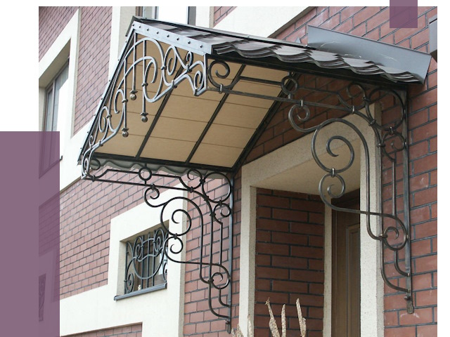 Двускатные козырьки в Кунгуре под ключ от 12820 руб.