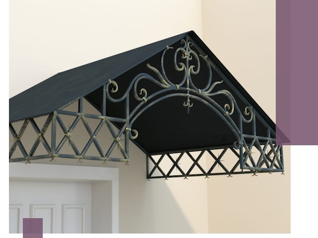 Двускатные металлические козырьки под ключ в Кунгуре