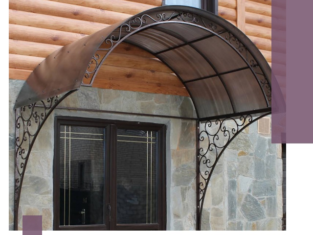 Арочные козырьки под ключ в Кунгуре: изготовление и монтаж